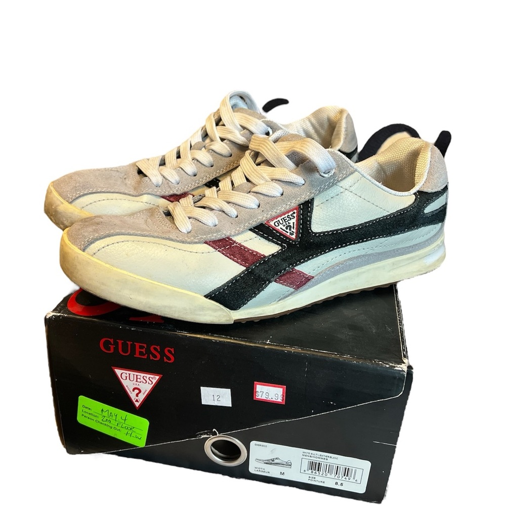 GUESS Men's Sneakers - Navy, Cream, Gray and Red